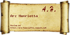 Arz Henrietta névjegykártya